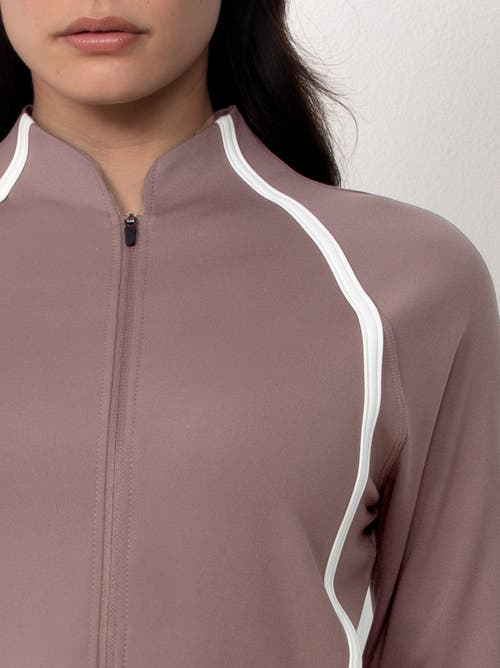 Single Stitch Active Full Zip Jacket In Brown