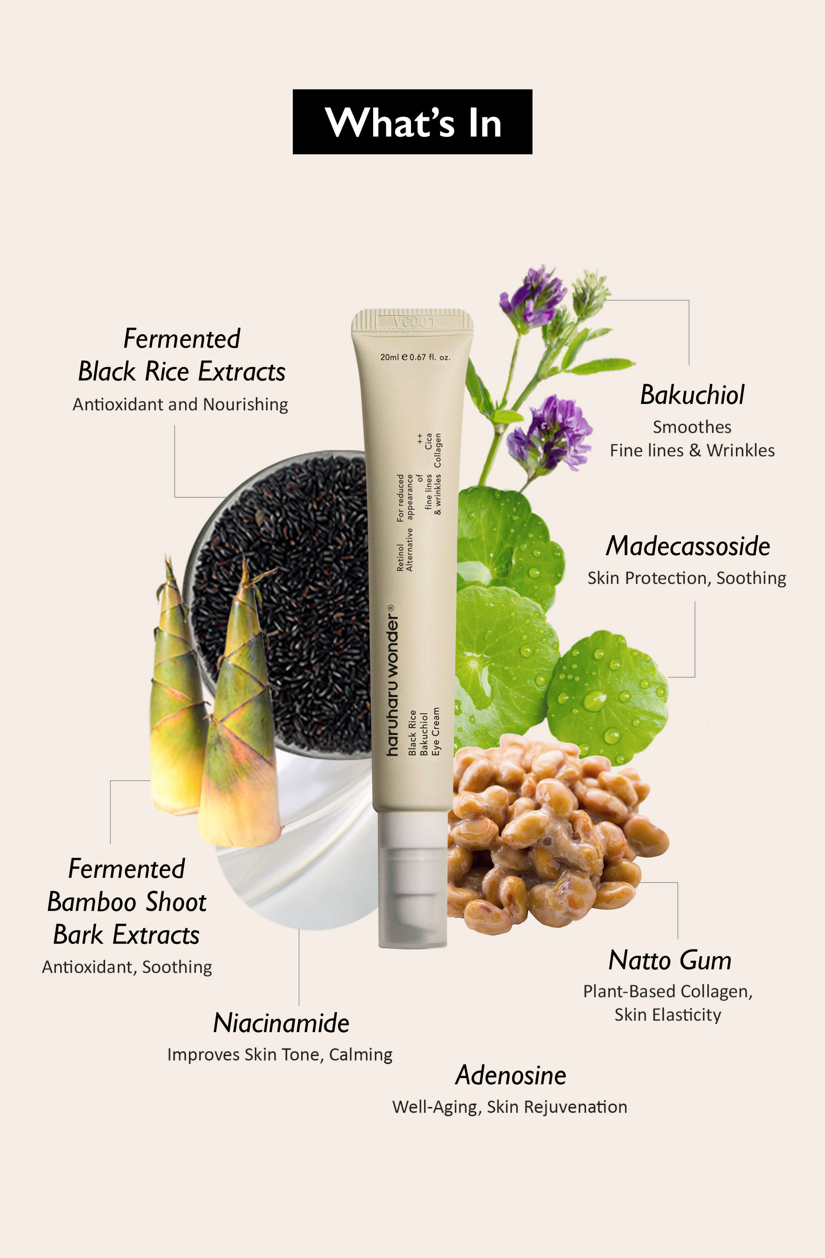 glutathione eye cream haruharu wonder black rice eye cream Bakuchiol Glow from Within: Whitening
