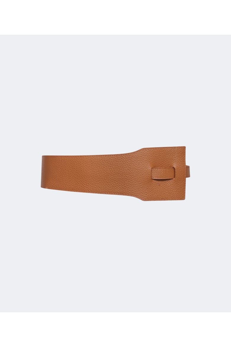 Trelew Leather Wrap Belt, Main, color, Caramel