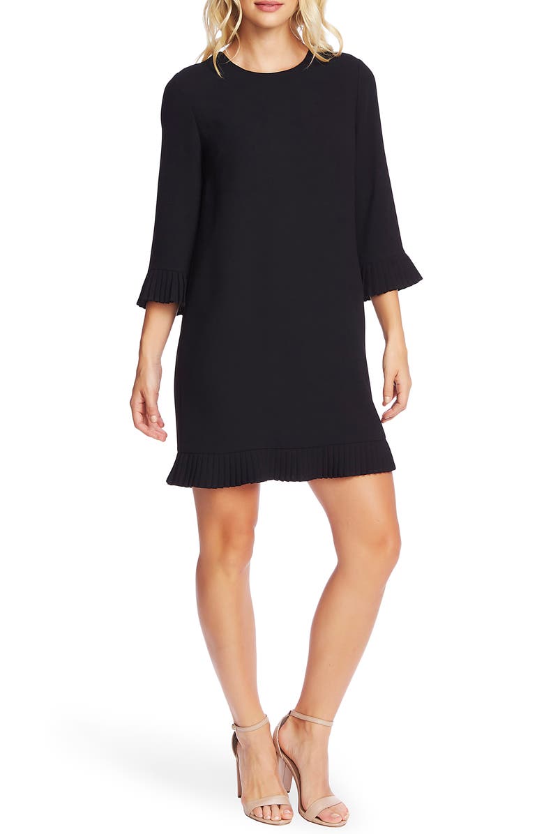 CeCe Pleat Detail Moss Crepe Shift Dress, Main, color,