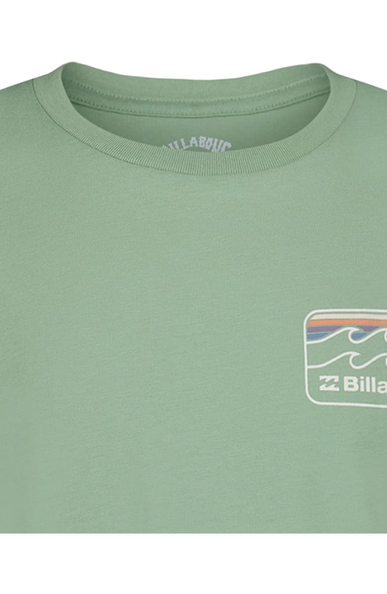 Billabong Kids' Runner Wave Logo Graphic T-Shirt, Alternate, color, Green Ash