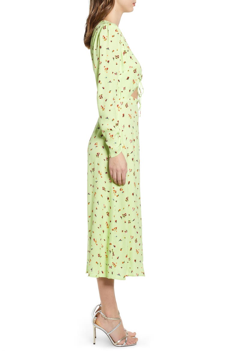 Carlo Cinched Front Midi Dress, Alternate, color, LIMELIGHT DITSY