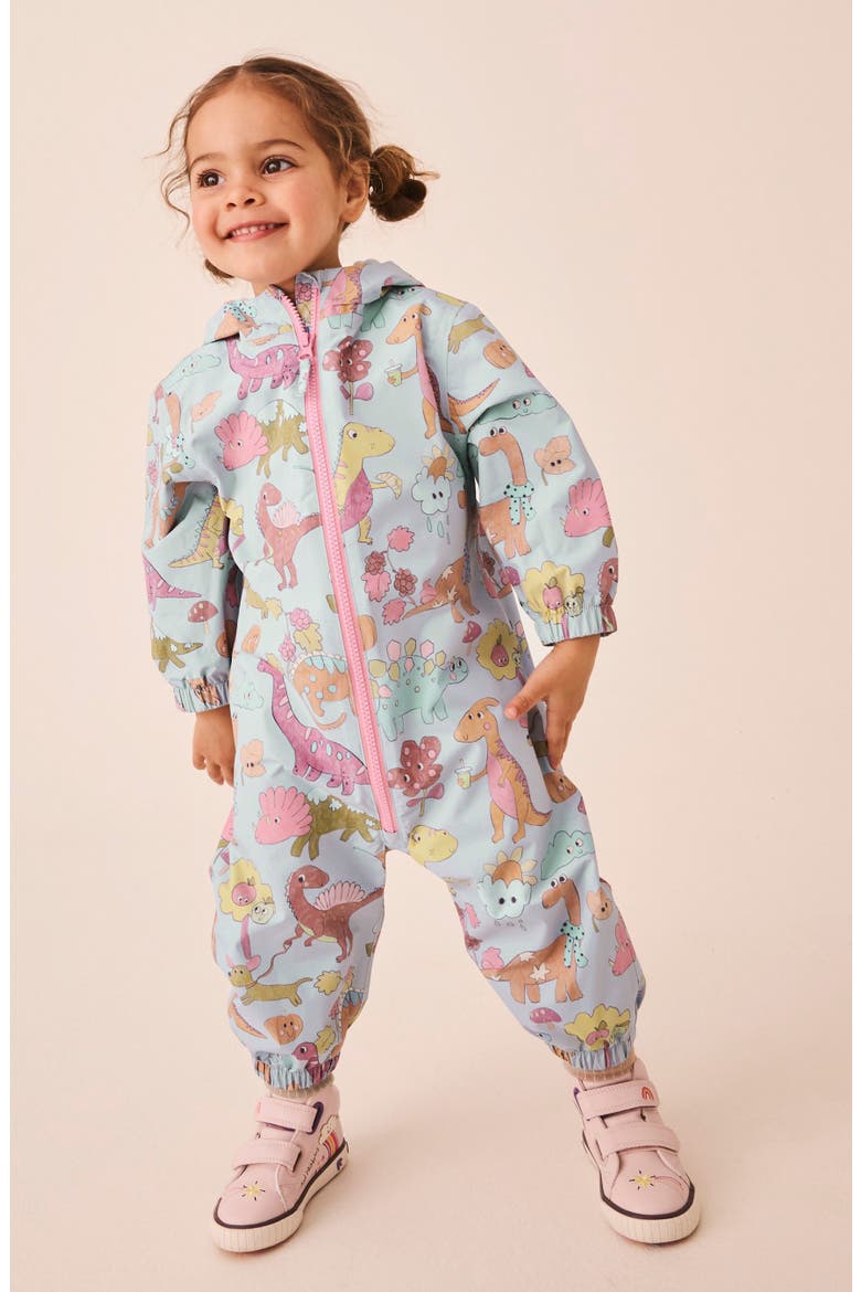 Kids' Dino Puddle Suit, Alternate, color, BLUE