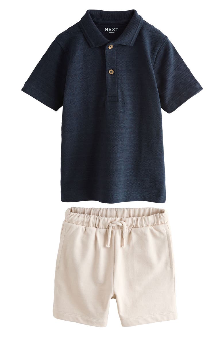 Kids' Cotton Polo & Short Set, Main, color, BLUE