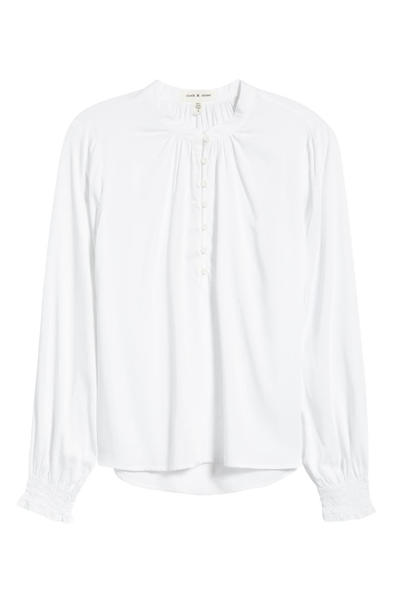 Cloth & Stone Gathered Satin Top, Main, color, White