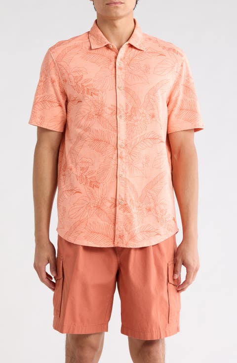 Floral Short Sleeve Button-Up Shirt