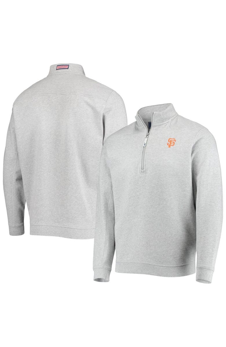 vineyard vines Men's Vineyard Vines Heather Gray San Francisco Giants Shep Shirt Quarter-Zip Sweatshirt, Main, color, 