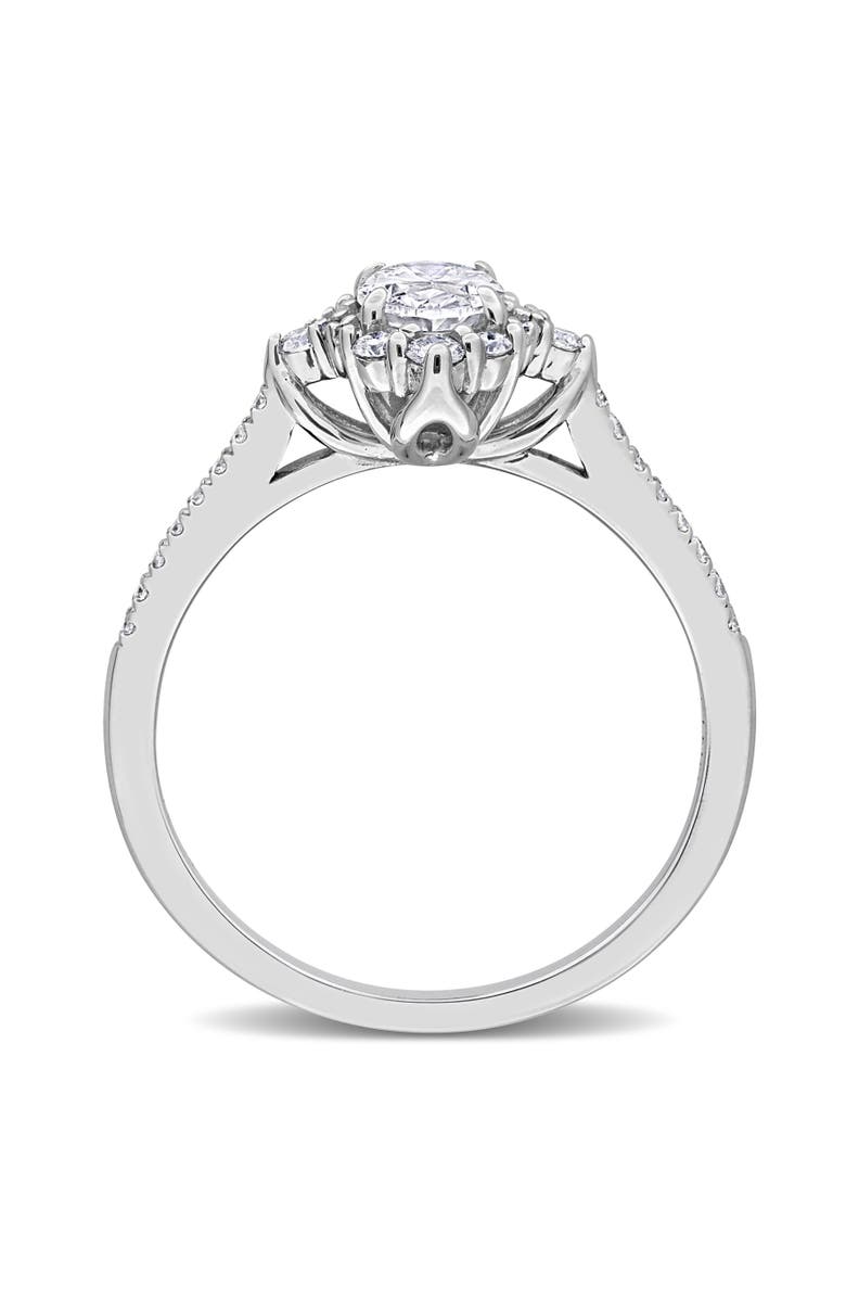 Julianna B. Lab-Grown Diamond Halo Engagement Ring 14k, Alternate, color, White Gold