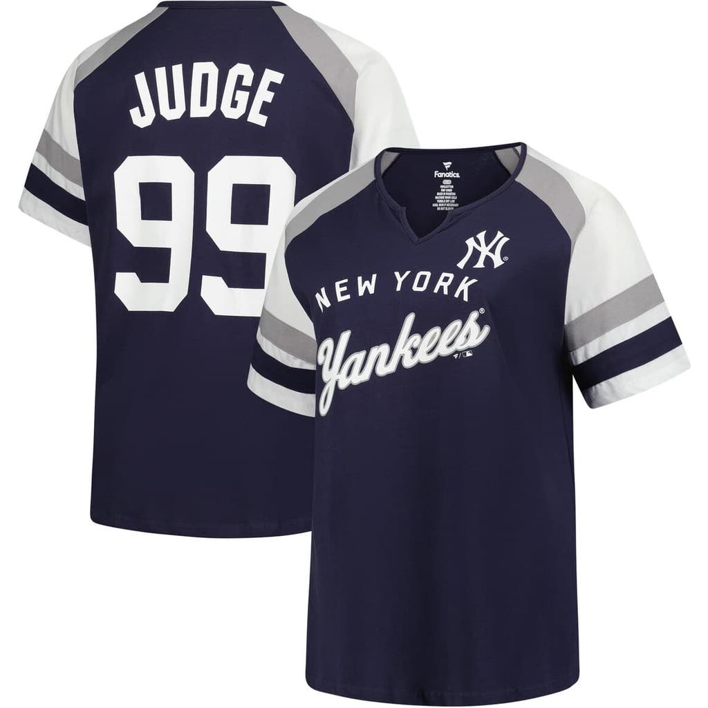 Profile Aaron Judge Navy New York Yankees Plus Size Name & Number Raglan T-shirt In Blue