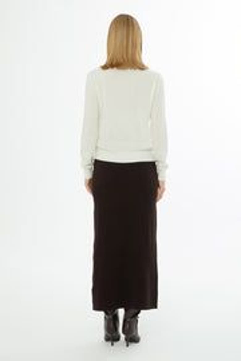 Shirt Collar Button-Front Wool Cashmere Knit Top, Alternate, color, Ecru