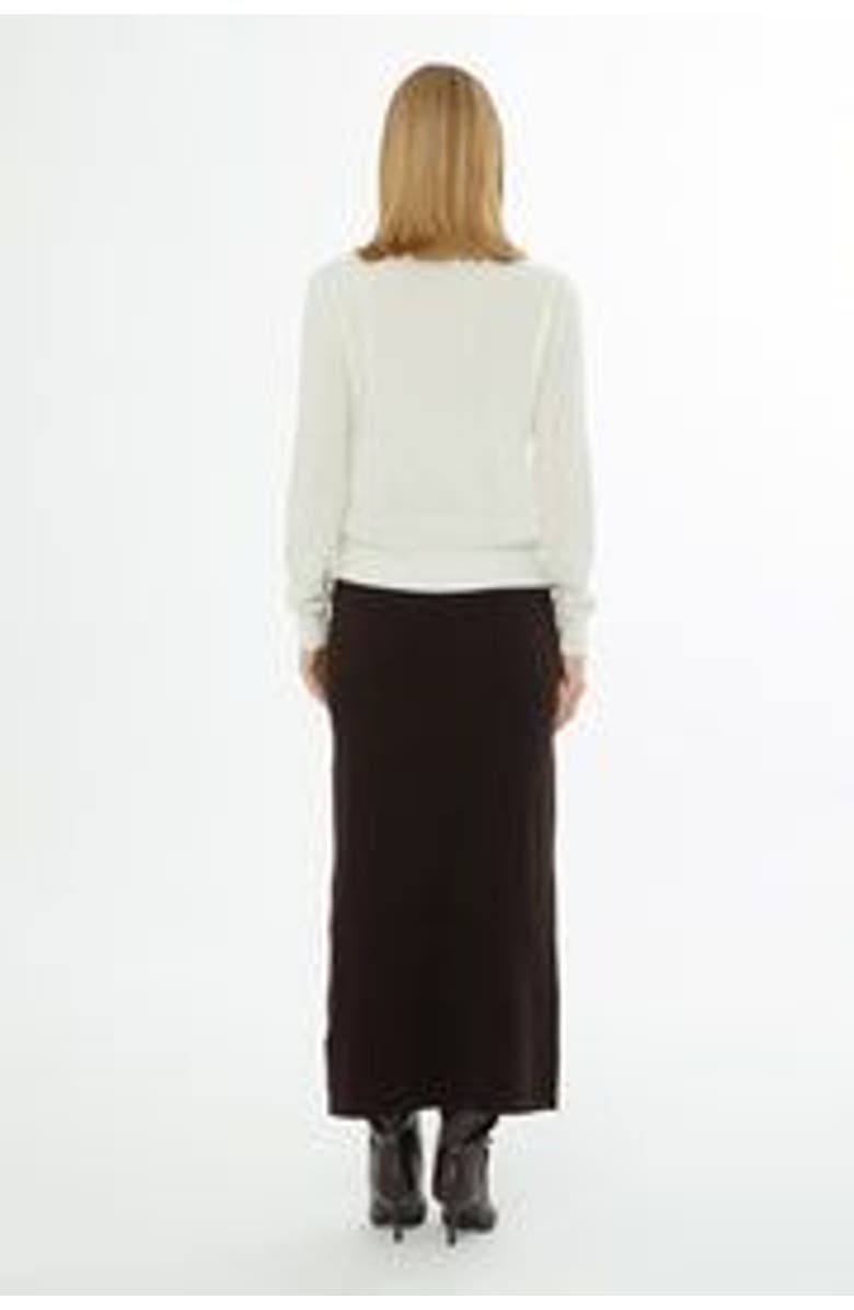 Gizia Shirt Collar Button-Front Wool Cashmere Knit Top, Alternate, color, Ecru