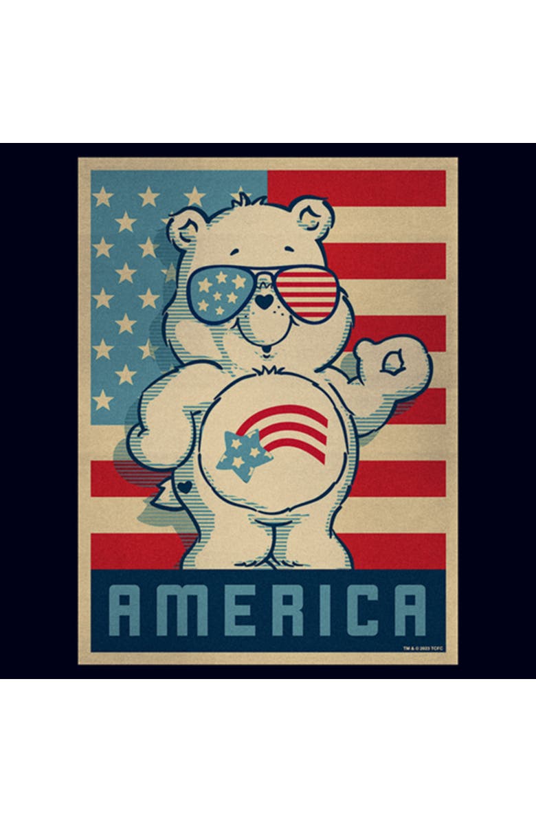 Care Bears Women's Care Bears Retro America Cares Bear Graphic T-Shirt, Alternate, color, Navy Blue