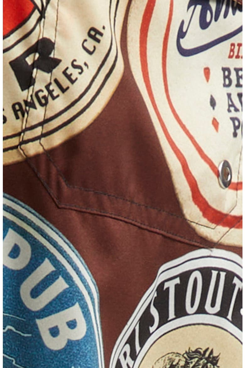 Coasters Print Swim Trunks, Alternate, color, CHOCOLATE