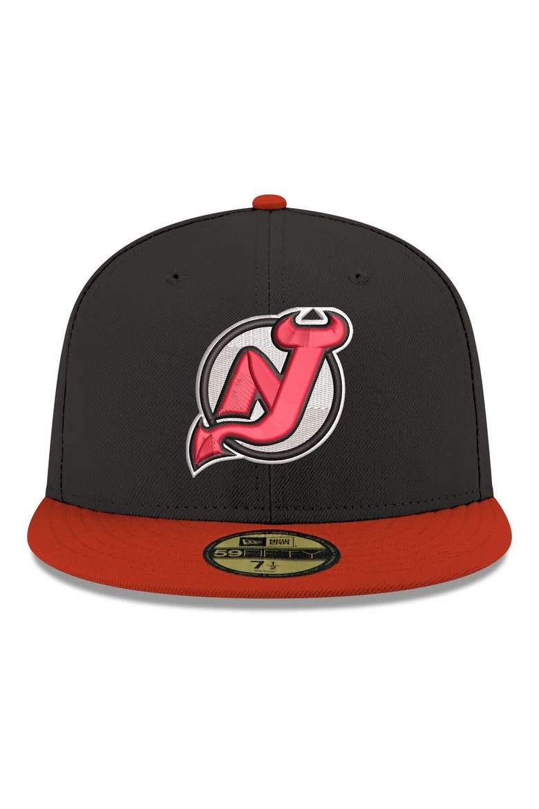 Men's New Era  Black New Jersey Devils Core Logo Two-Tone 59FIFTY Fitted Hat, Alternate, color, Black