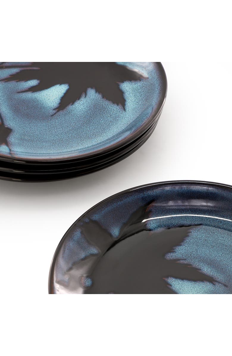 Gibson Elite Sunset 4 Piece 8 Inch Round Stoneware Dessert Plate Set, Alternate, color, Blue