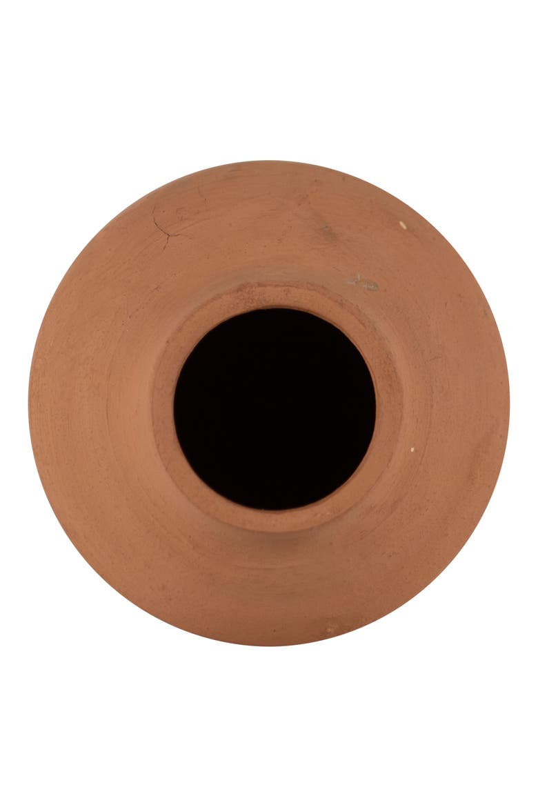 Natural Handthrown Terracotta & Rattan Bud Vase, Alternate, color, Brown