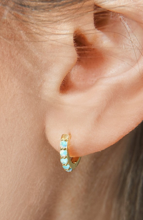 Little Sky Stone Birthstone Huggies In Multi