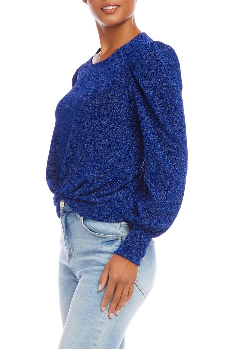 Karen Kane Metallic Twist Front Top, Alternate, color, Sapphire Blue