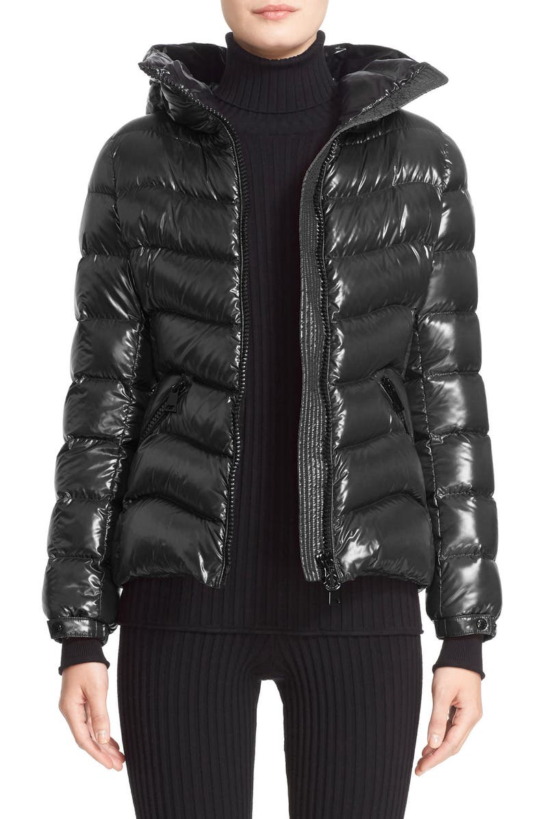 Moncler Anthia Water Resistant Shiny Nylon Hooded Down Puffer Jacket, Main, color, 