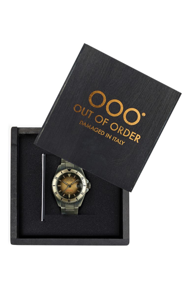 Automatico Quaranta Sand Bracelet Watch, 40mm, Alternate, color, BLACK/ GOLD