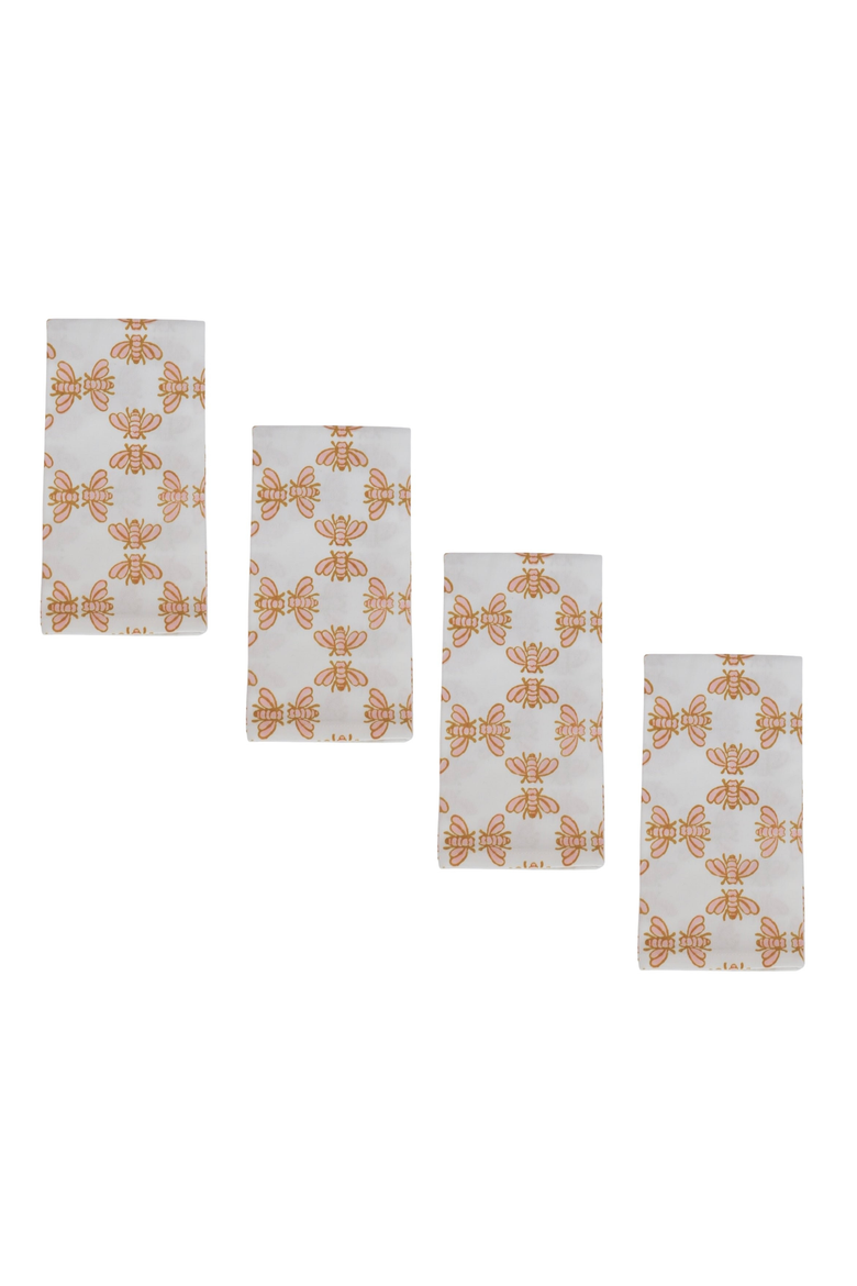 Honeybee Napkins - Set of 4, Main, color, Rose & Mustard