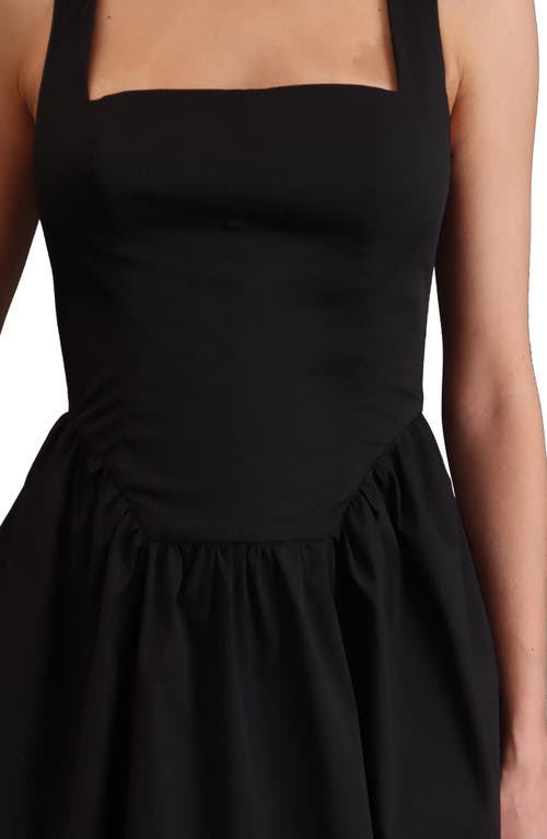 Avec Les Filles Corset Skater Minidress In Black
