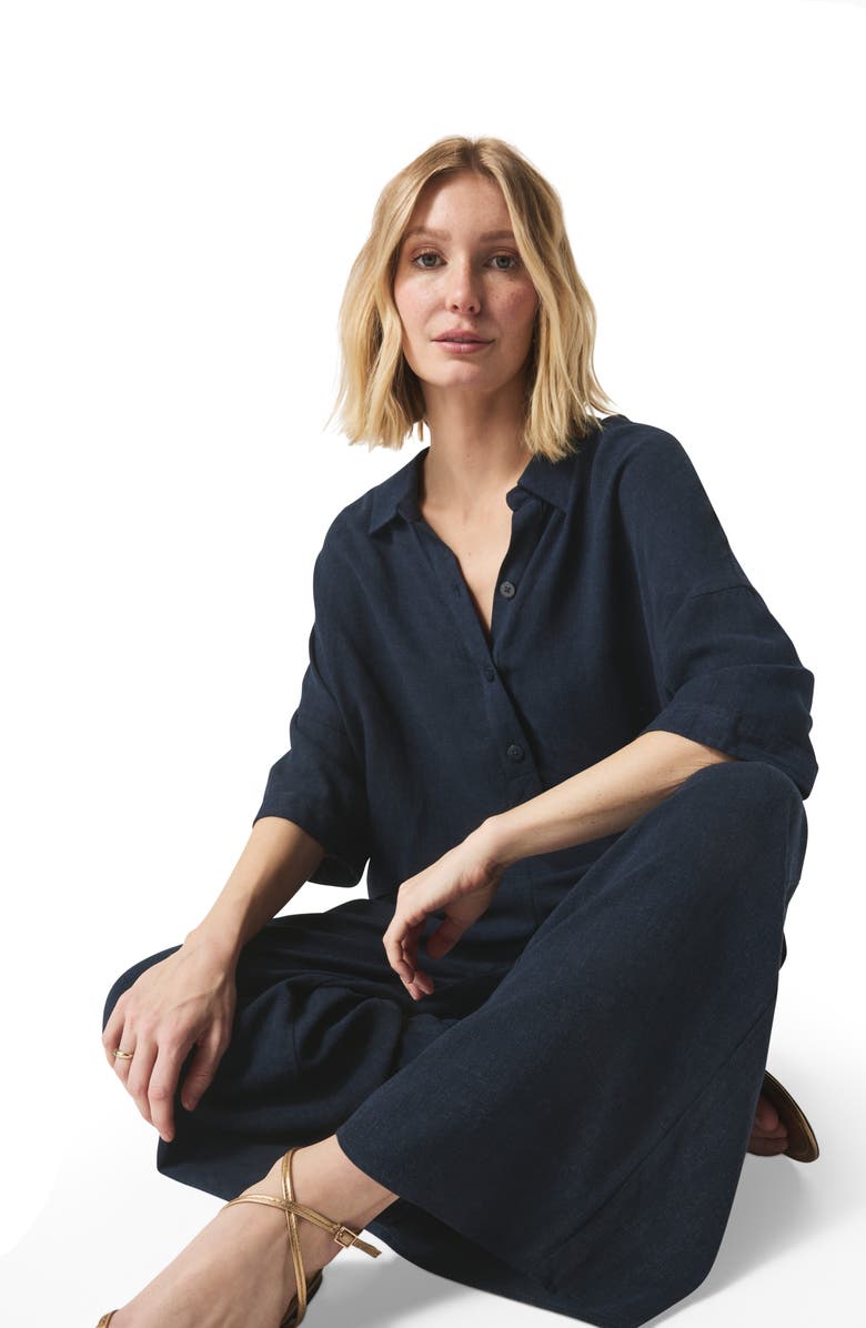 Splendid Coastal Crop Wide Leg Pants, Alternate, color, Navy