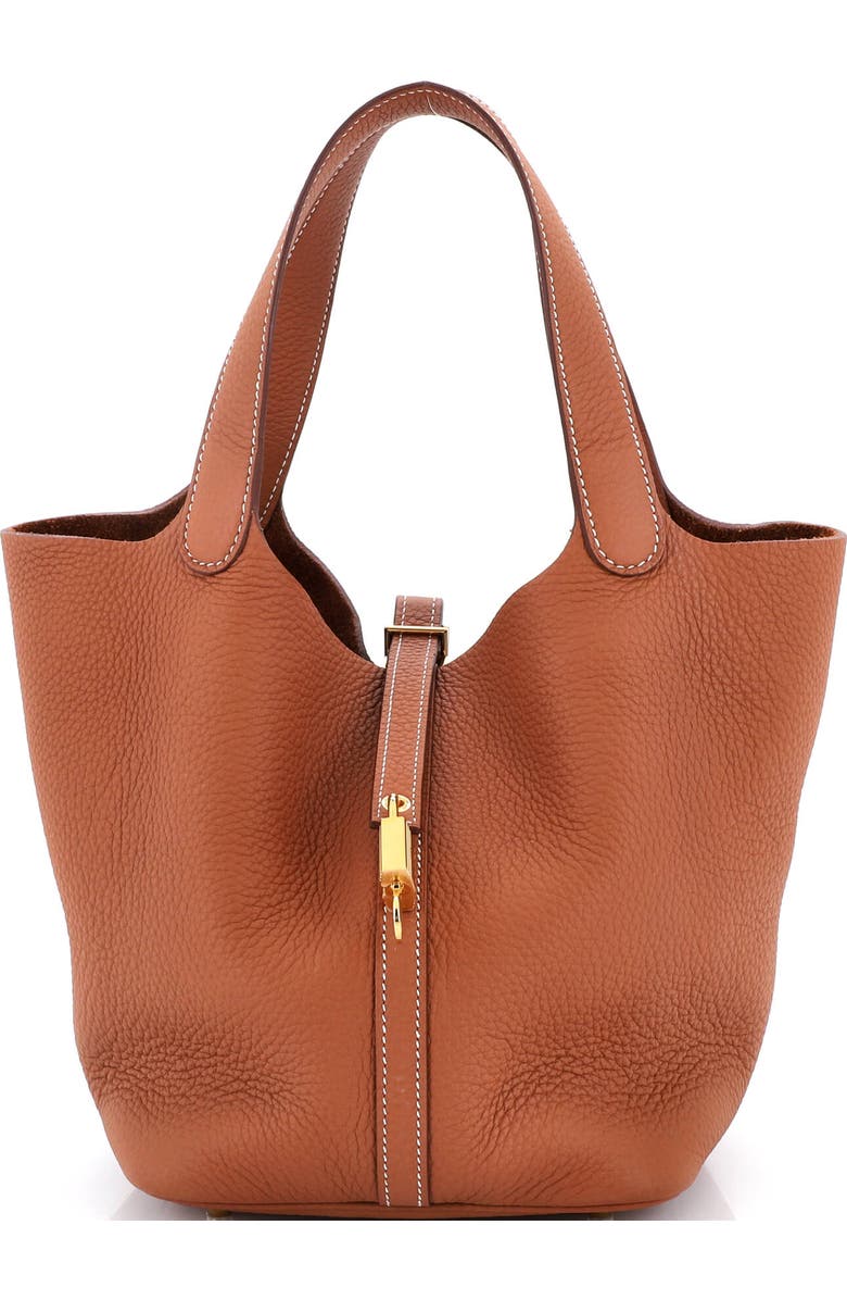 Pre-Owned Hermes Picotin Lock Bag Clemence MM, Main, color, Gold