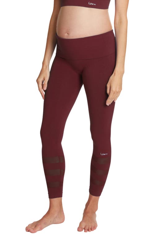 Cache Coeur Woma Maternity & Sports Leggings In Burgundy