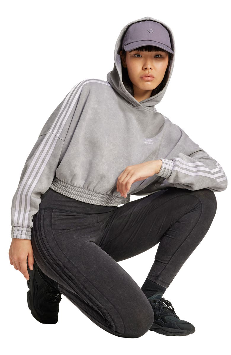 adidas Washed Cropped Hoodie, Alternate, color, 