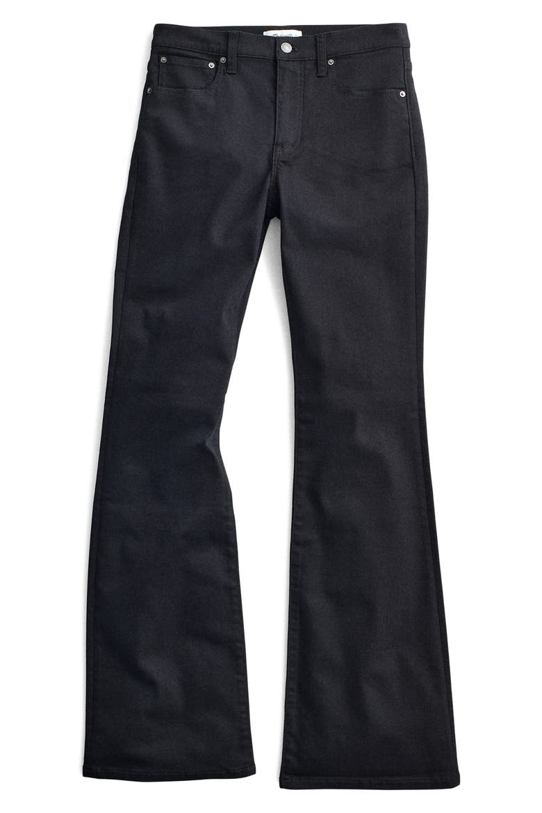 The Short Flare Super Stretch Jeans, Alternate, color, BLACK RINSE WASH