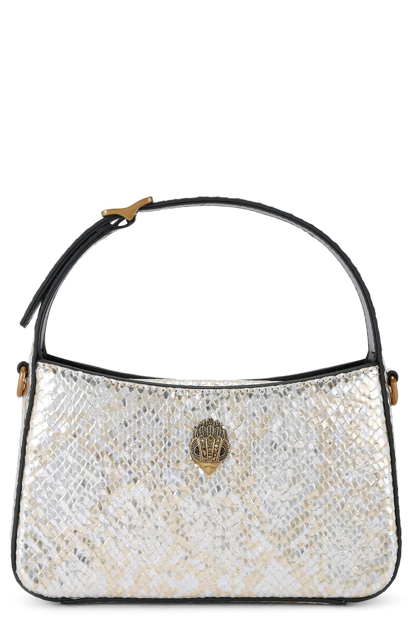 Kurt Geiger London Mini Bond Embossed Recycled Leather Top Handle Bag, Main, color, 