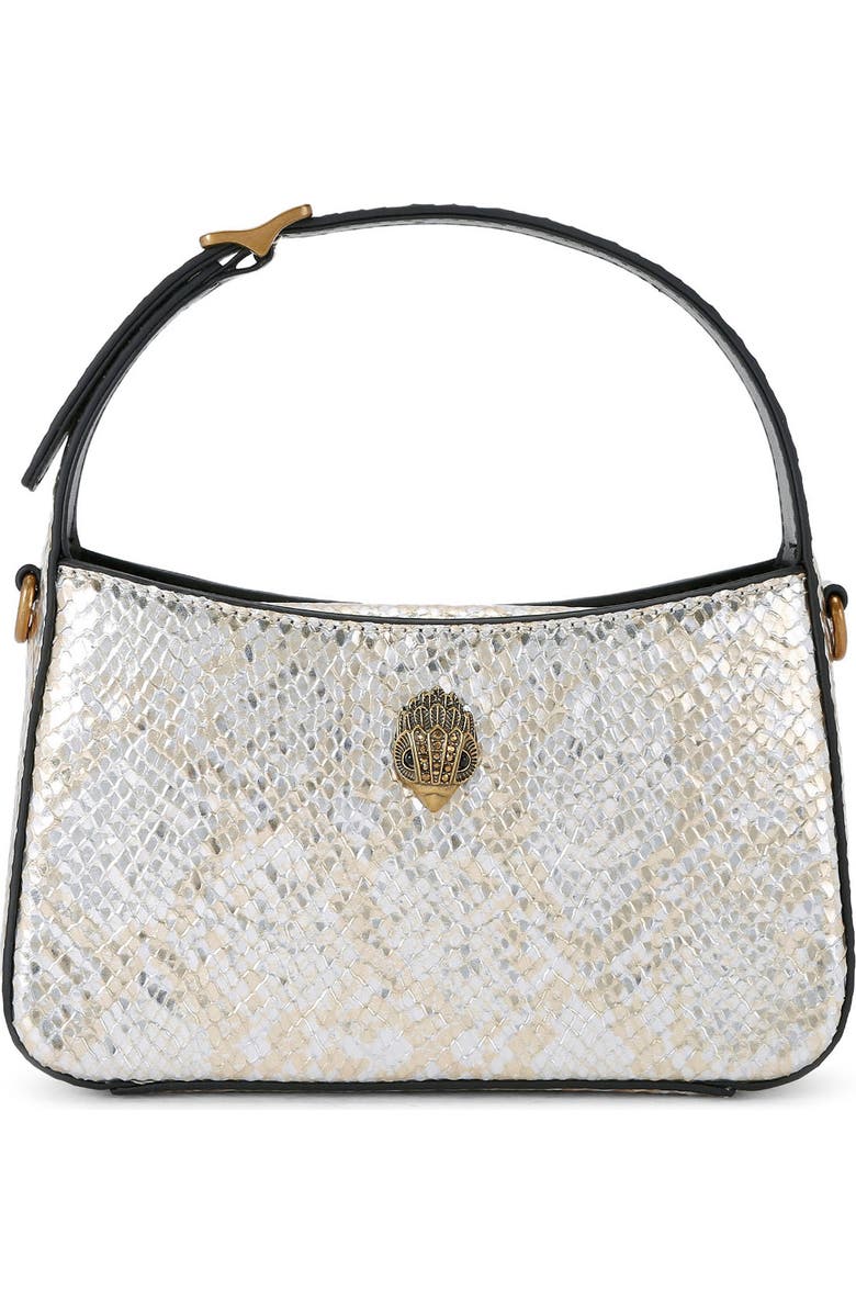 Kurt Geiger London Mini Bond Embossed Recycled Leather Top Handle Bag, Main, color, Silver/ Gold