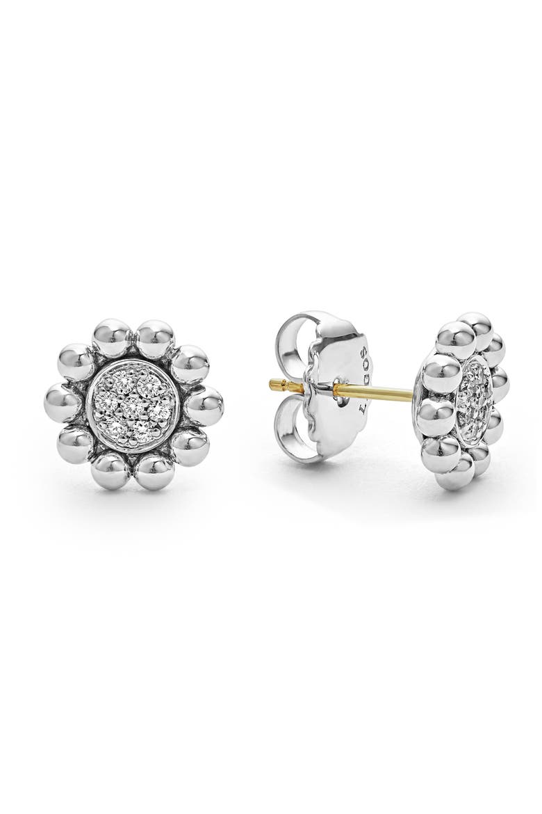 Caviar Spark Diamond Stud Earrings, Alternate, color, STERLING SILVER