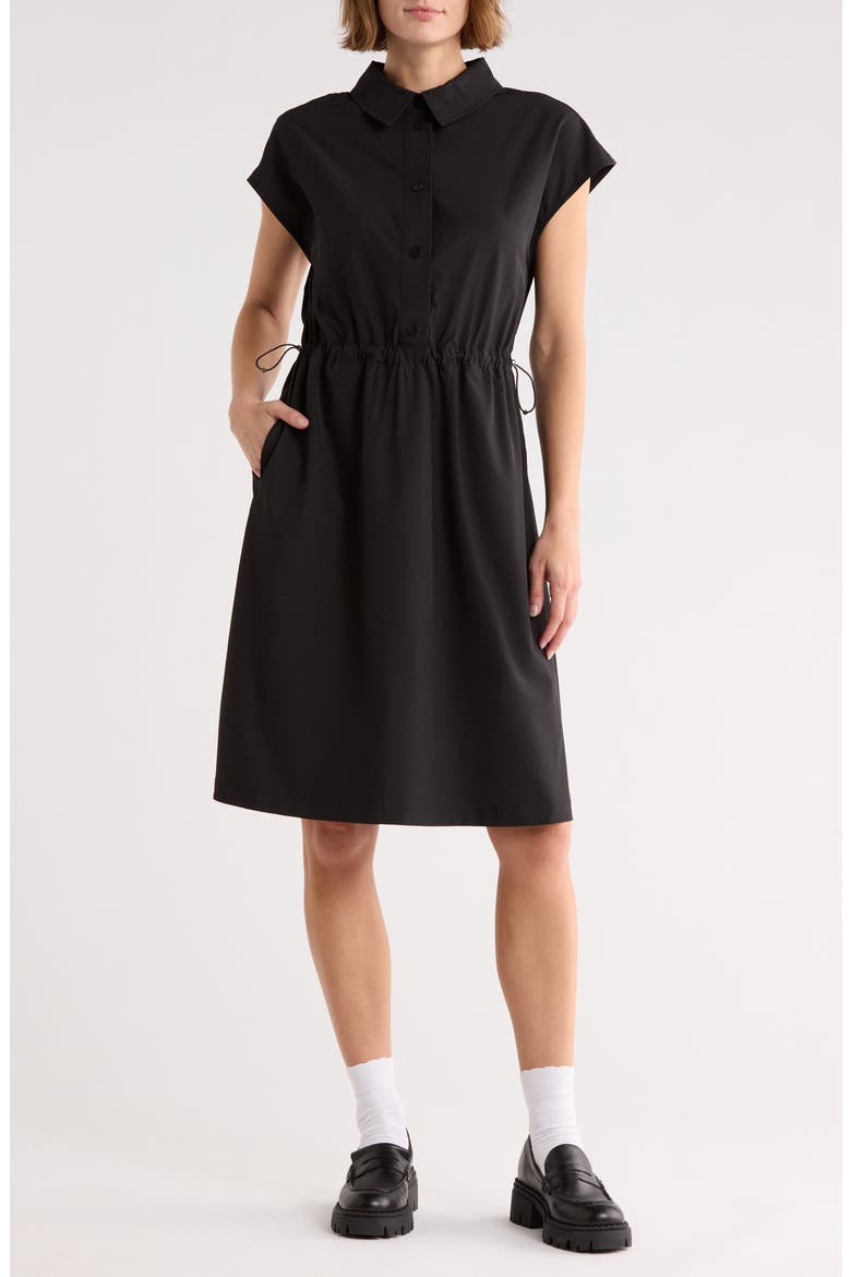 Woven Dress, Main, color, BLACK