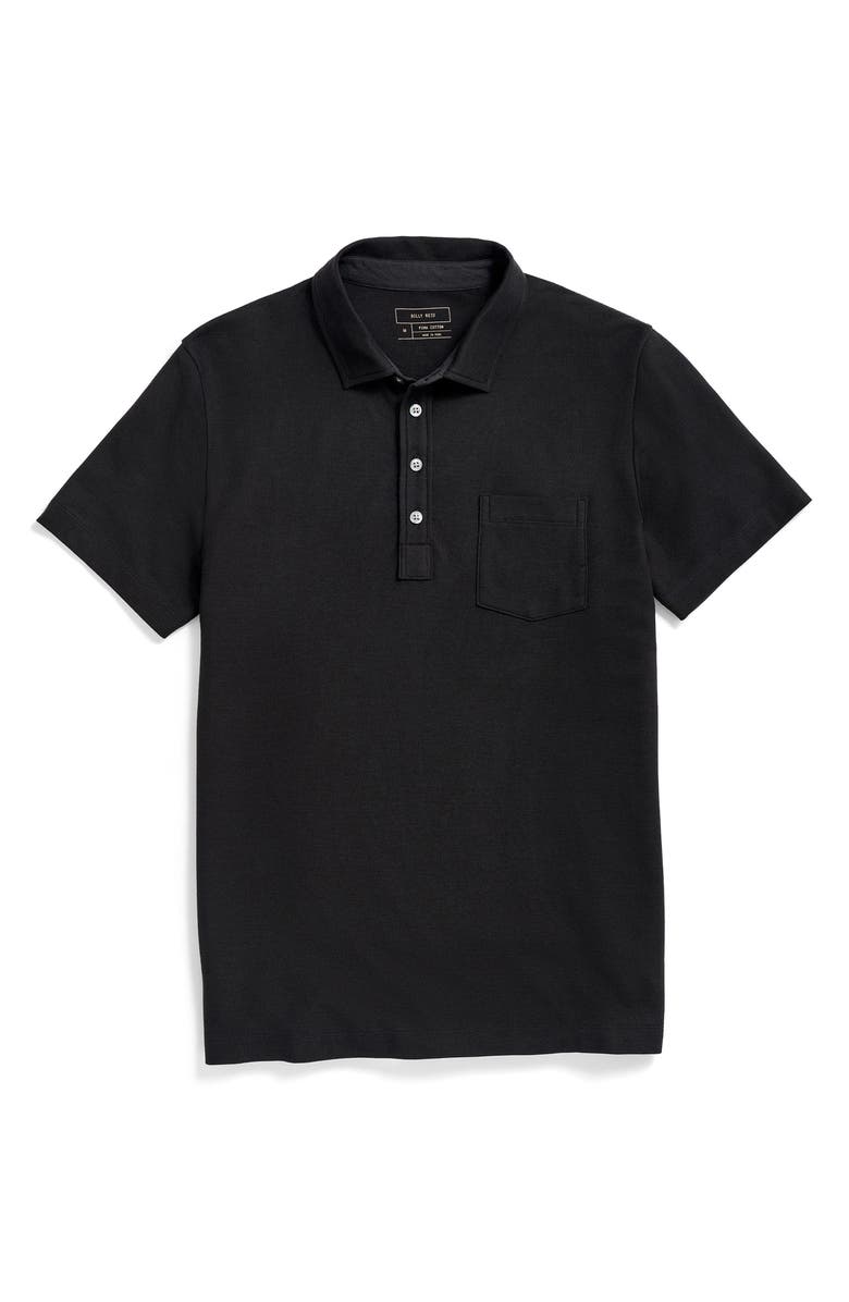 Billy Reid Pensacola Pima Cotton Piqué Polo, Main, color, Black