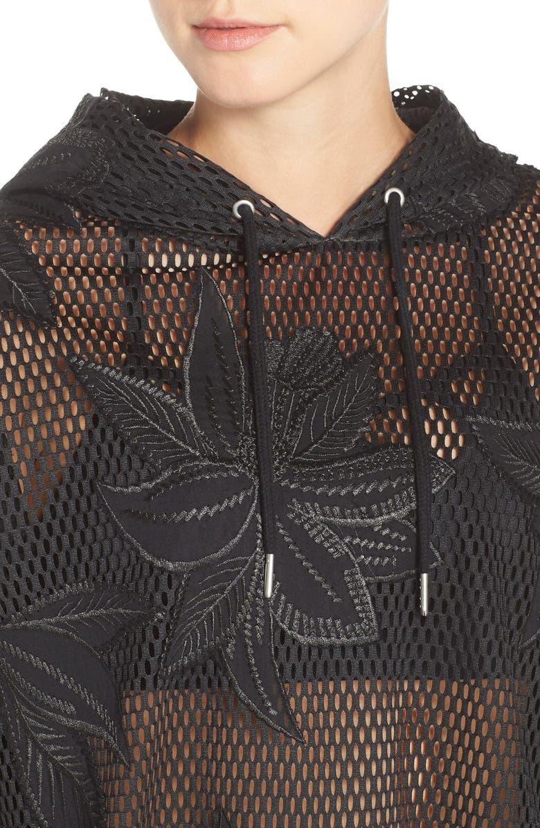 Free People 'Spring Fling' Mesh Hoodie, Alternate, color, 