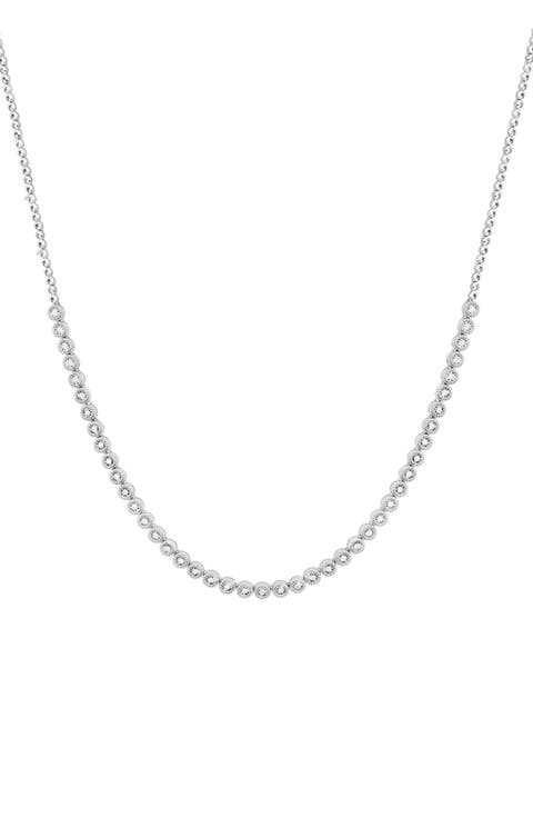 Sterling Silver Lab Grown Diamond Frontal Necklace