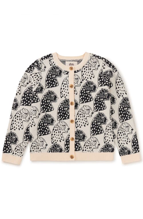 Tea Collection Iconic Cardigan In Block Print Jaguar