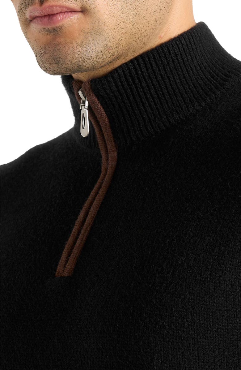 Manière De Voir Torin Quarter Zip Knit Jumper, Alternate, color, Black
