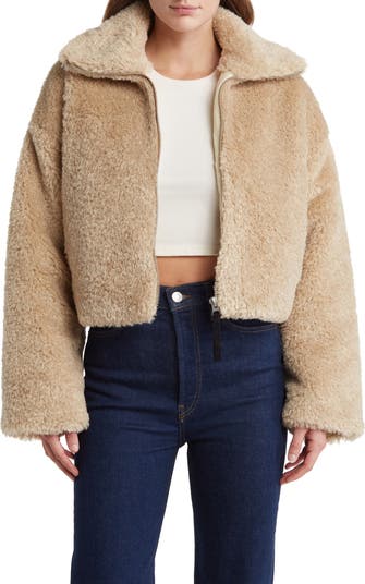 Hudson Jeans Cropped Plush Teddy Fur Jacket Nordstromrack