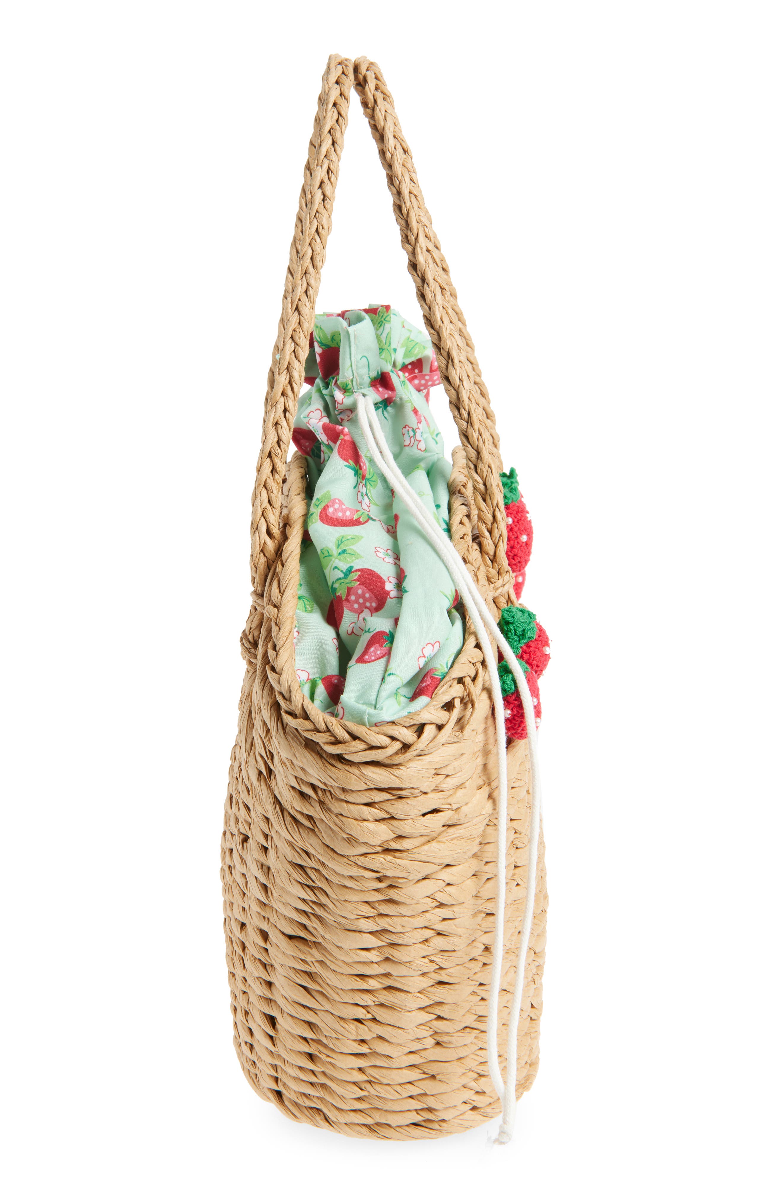 Ruby & Ry Kids' Strawberry Straw Handbag, Alternate, color, Natural Multi