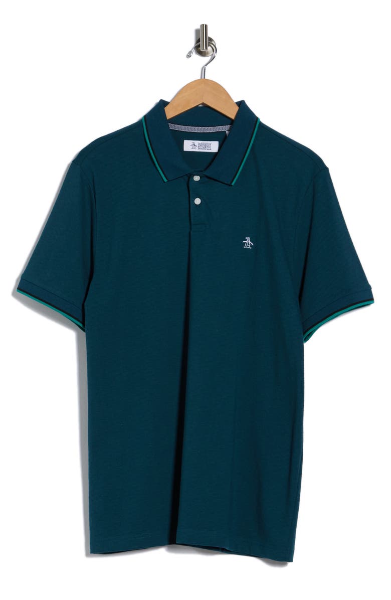 Original Penguin Tipped Knit Polo, Alternate, color, Reflecting Pond