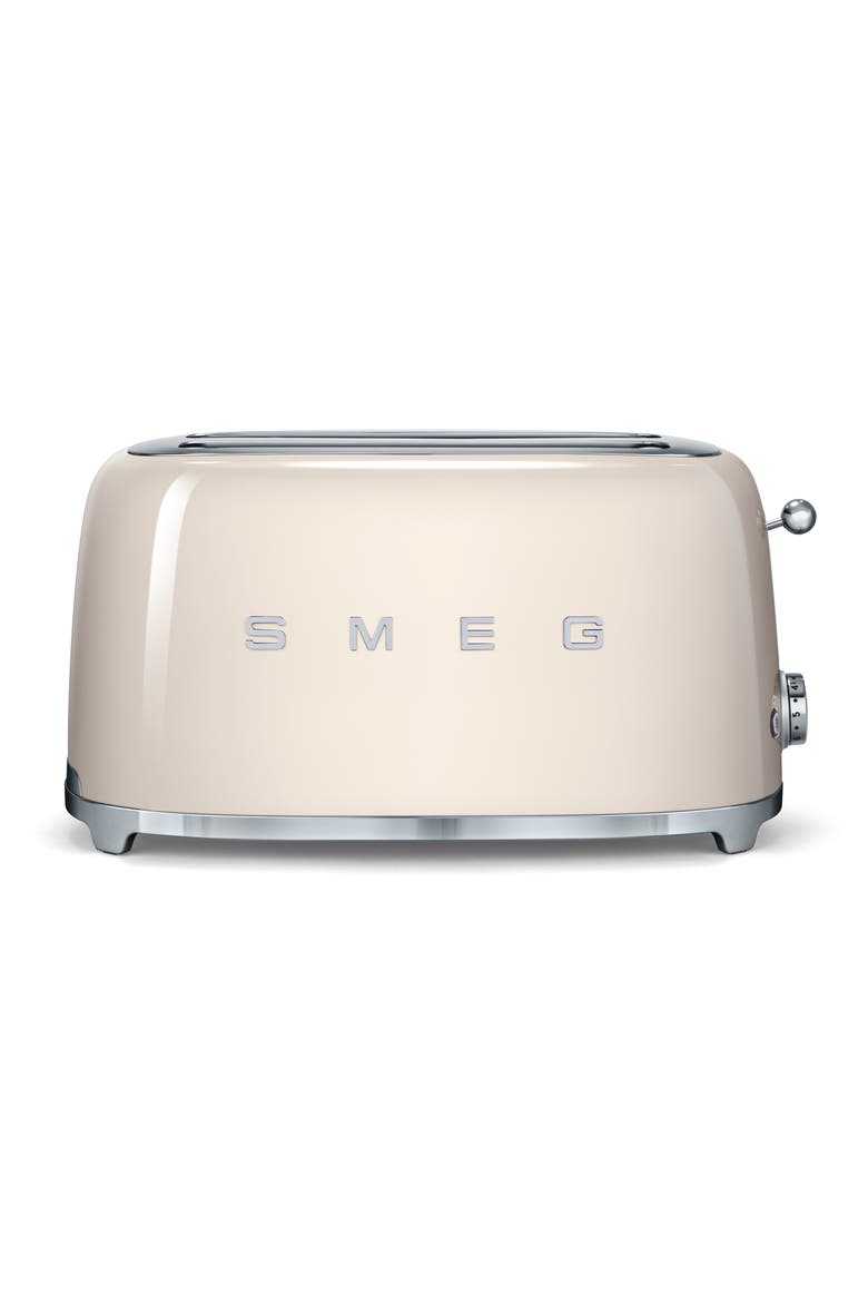 50s Retro Style Four-Slice Toaster, Main, color, CREAM