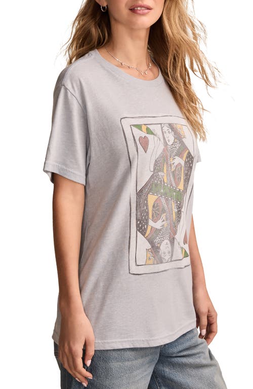 Lucky Brand Drinking Queen Boyfriend Graphic T-shirt In Gray