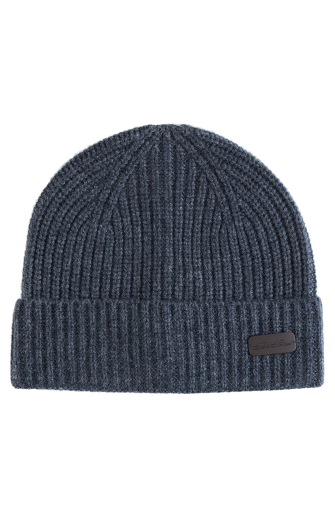 Pure Cashmere Rib Cuffed Beanie