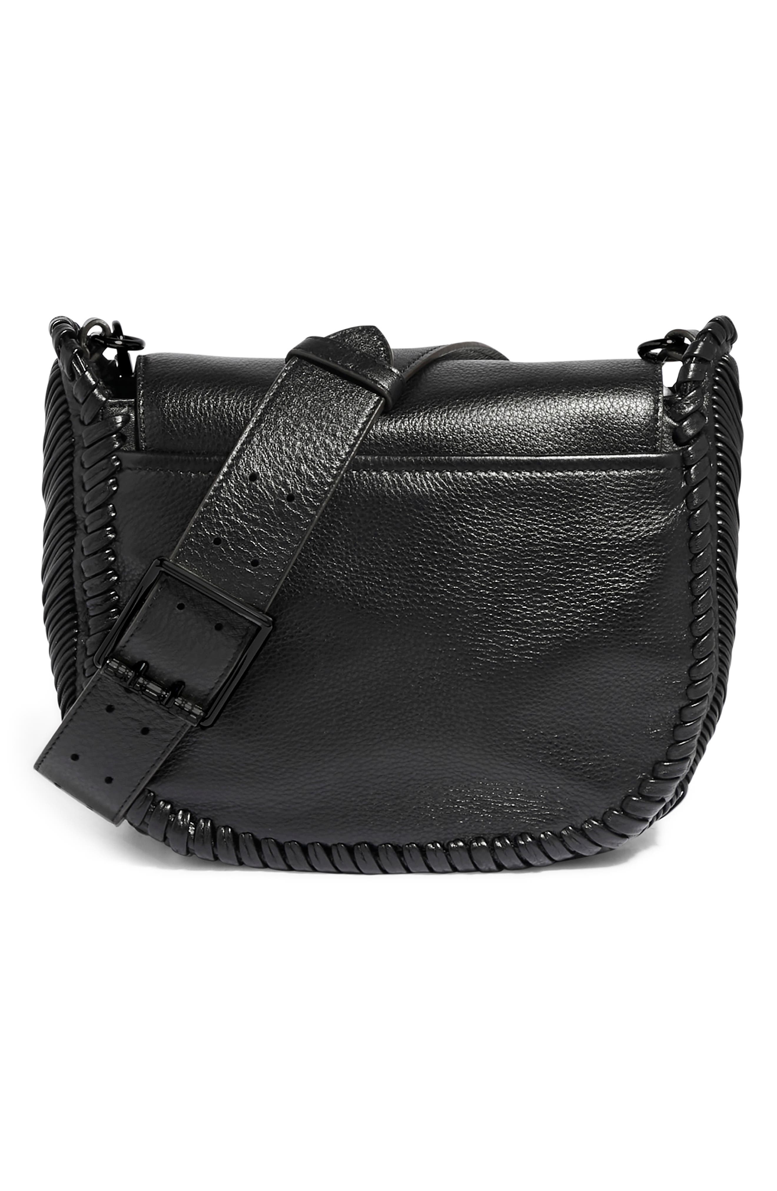 All for Love Leather Crossbody Bag, Alternate, color, BLACK WITH SHINY BLACK