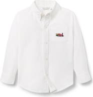 Janie and Jack The Oxford Icon Embroidered Train Holiday Shirt