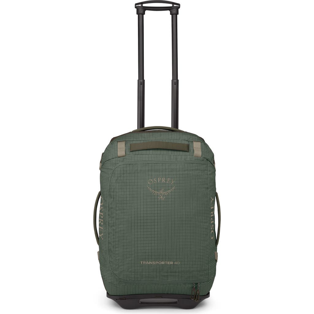 Osprey Transporter 40-liter Duffle Wheeled Carry-on Luggage In Pine Leaf/earl Grey
