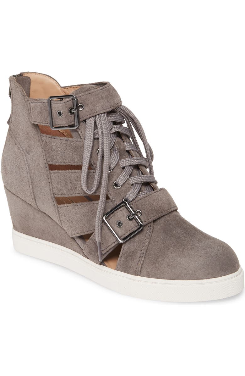 Linea Paolo Fave Cutout Wedge Sneaker, Main, color, Stone